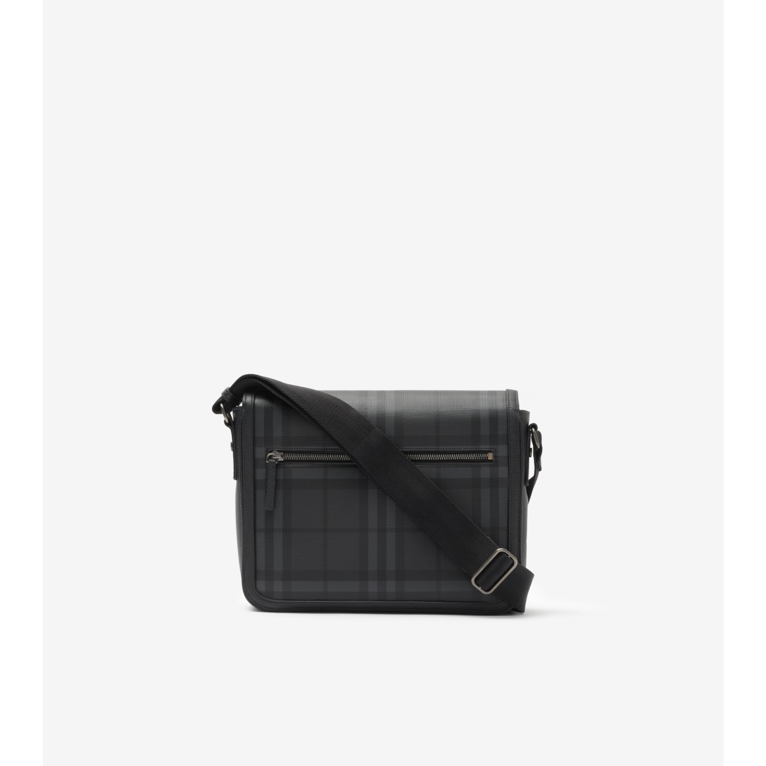 【美品】バーバリー メッセンジャーバッグ ショルダーバッグ チェック ネイビー シティチェック メッセンジャーバッグ (アイロングレー) - メンズ