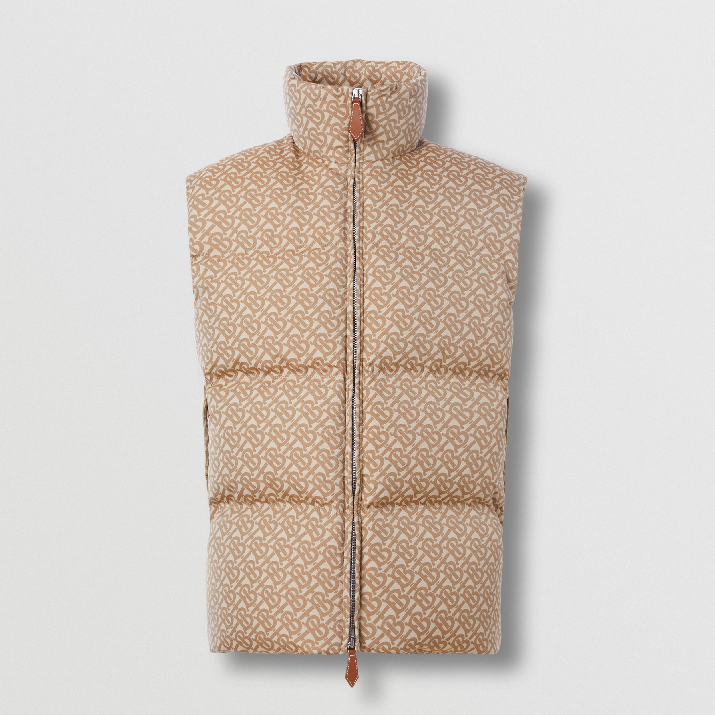 Monogram Jacquard Puffer Gilet in Soft Fawn - Men | Burberry® Official - 4