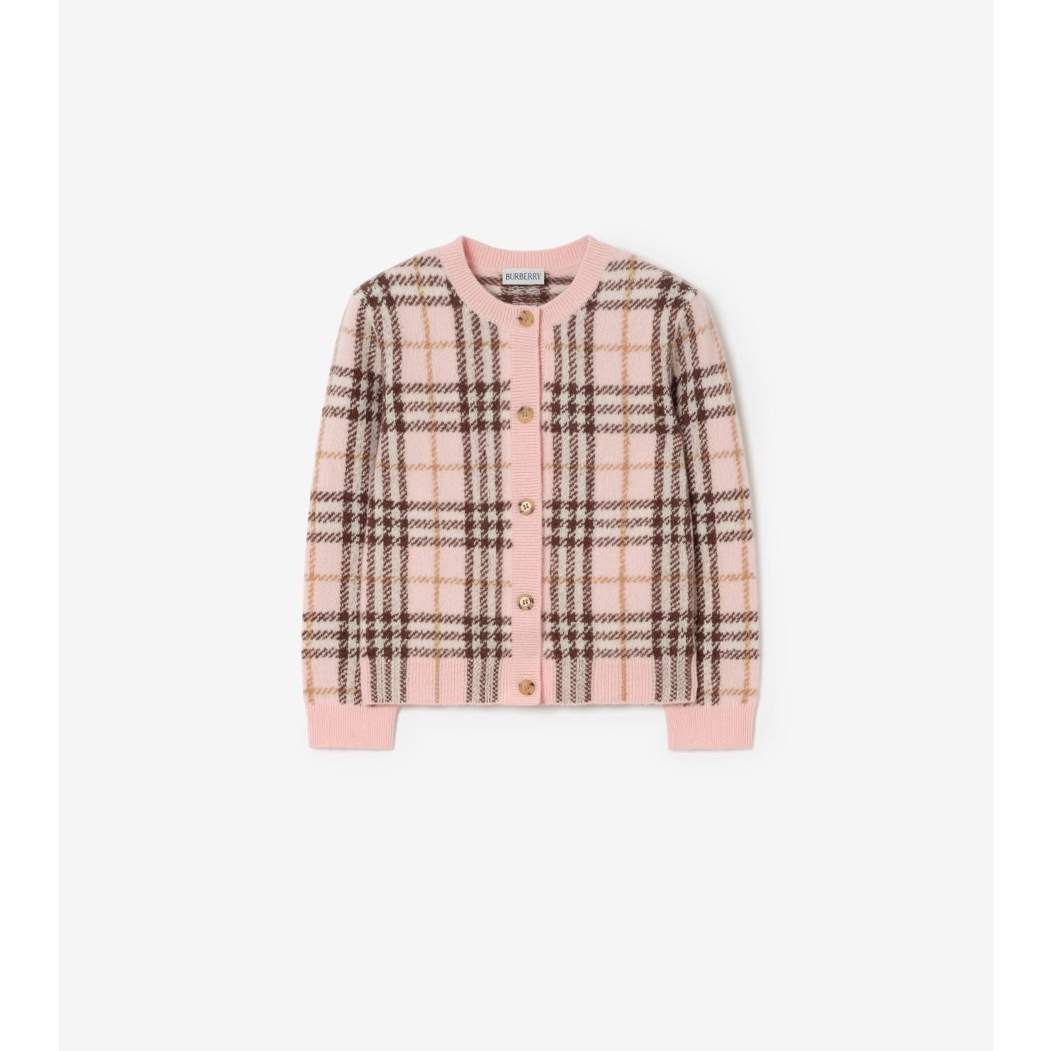 Check Wool Cashmere Cardigan