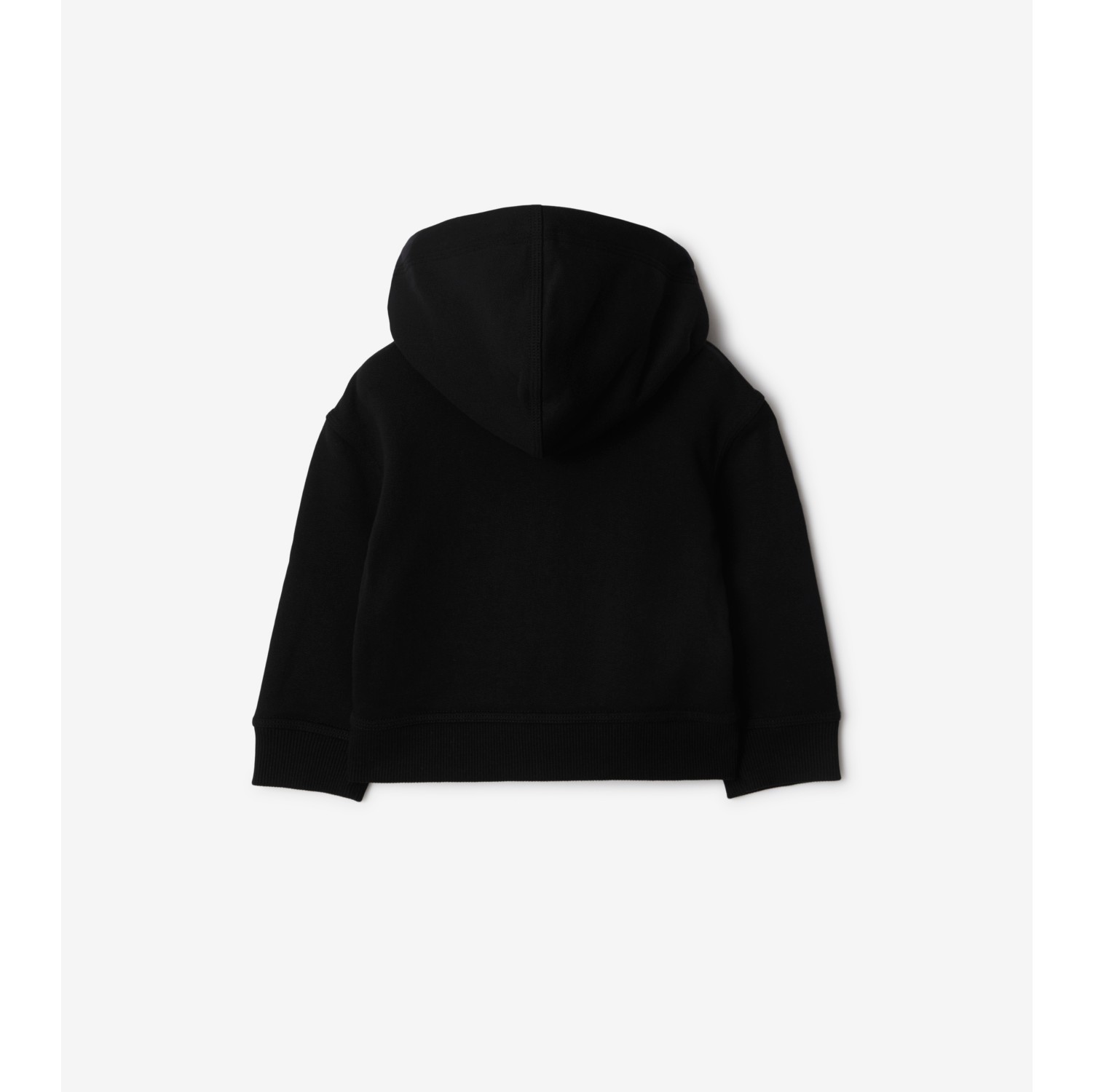 Check Label Cotton Zip Hoodie