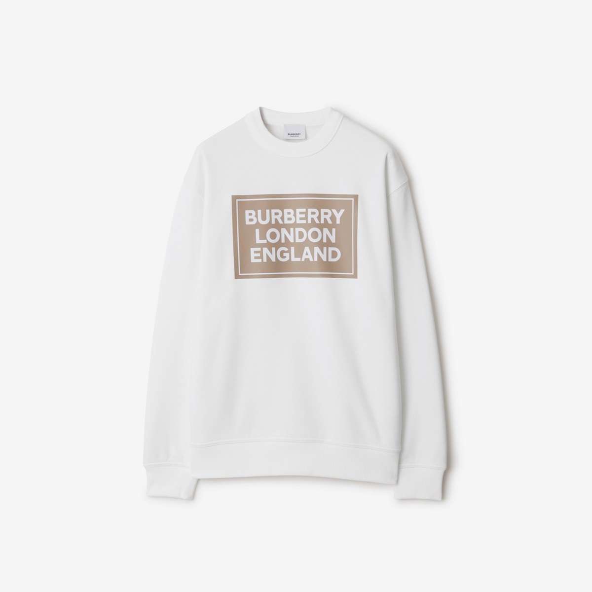 Burberry Logo Cotton Blend Sweatshirt In White