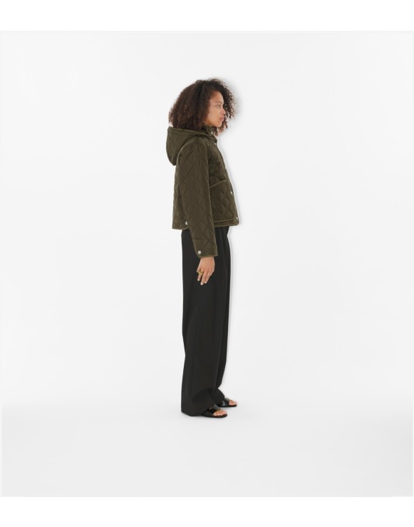 Cropped Quilted Nylon Jacket