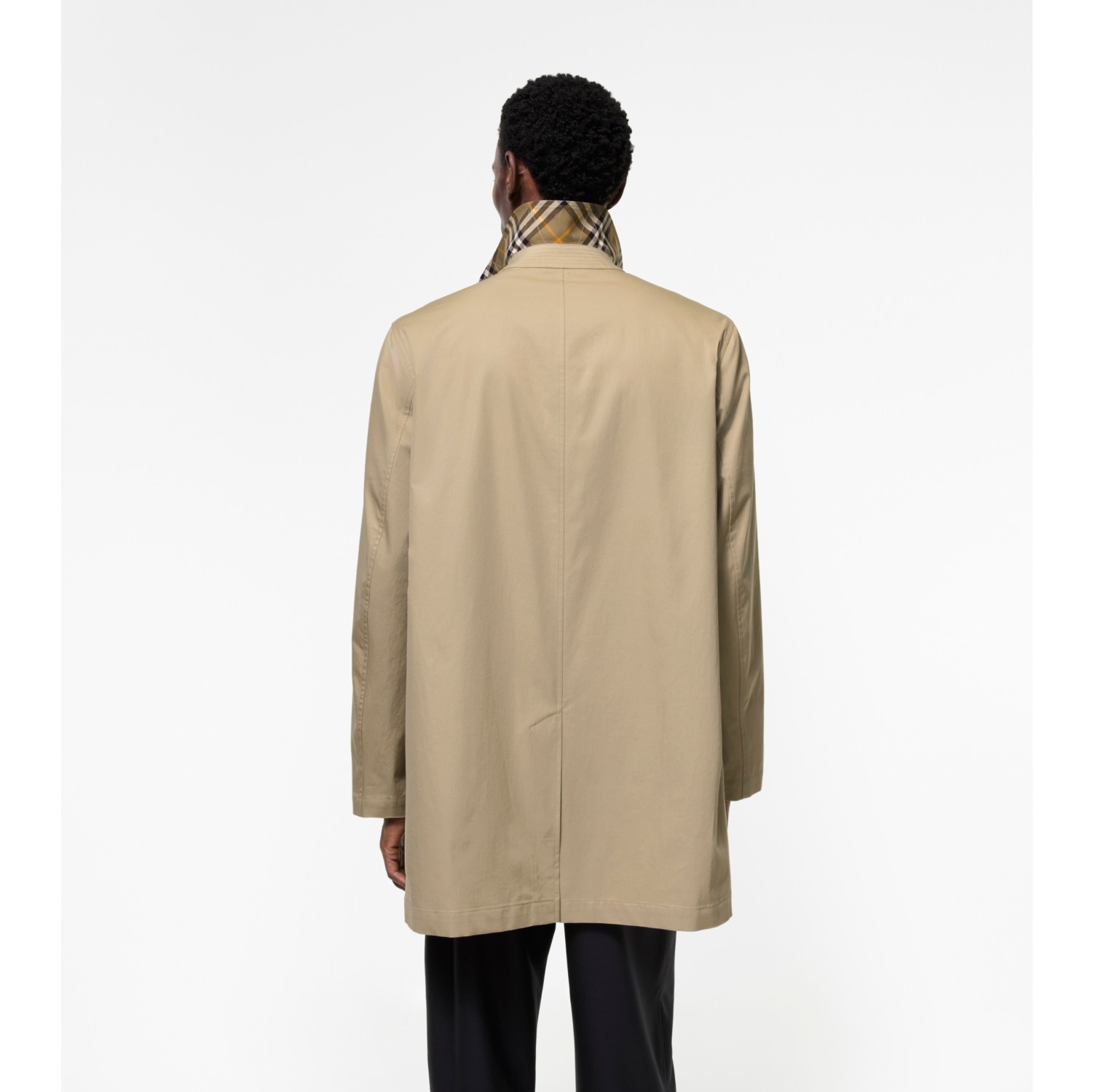 Mid-length Tropical Gabardine Meadowbank Car Coat in Saltmarsh beige - Men, Cotton | Burberry® Official