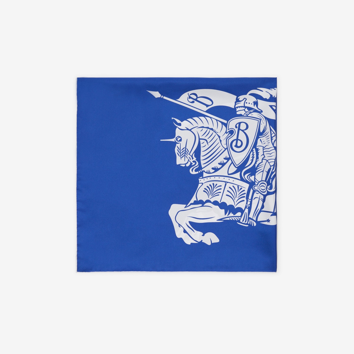 马术骑士徽标丝巾 (骑士蓝) | Burberry® 博柏利官网