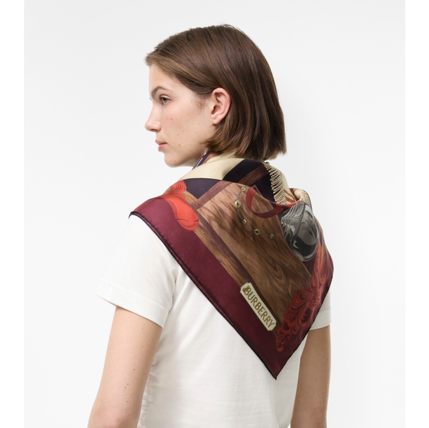 Wardrobe Silk Scarf in Oxblood red | Burberry® Official