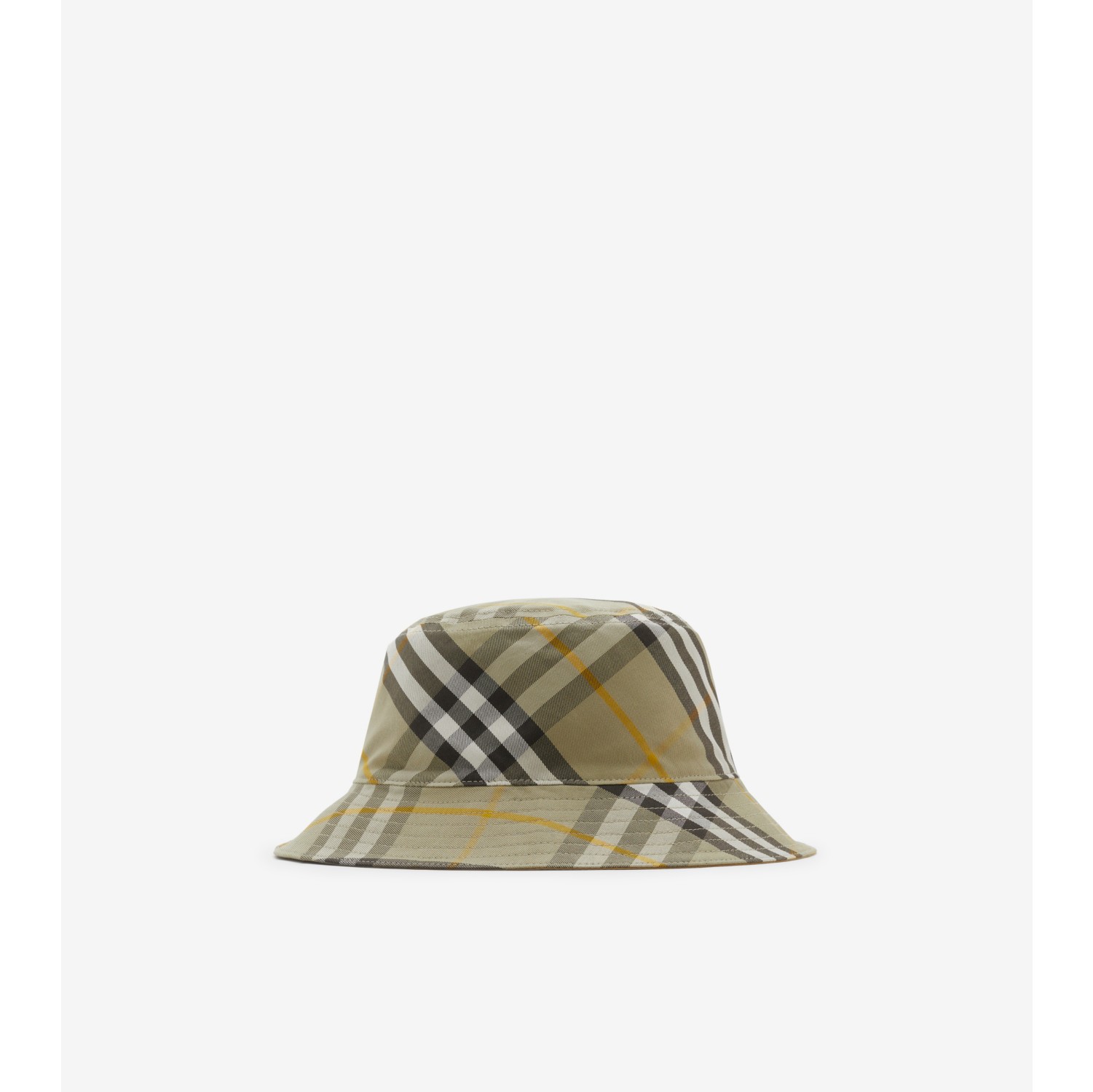 Reversible Cotton Bucket Hat in Spelt Men Burberry® Official