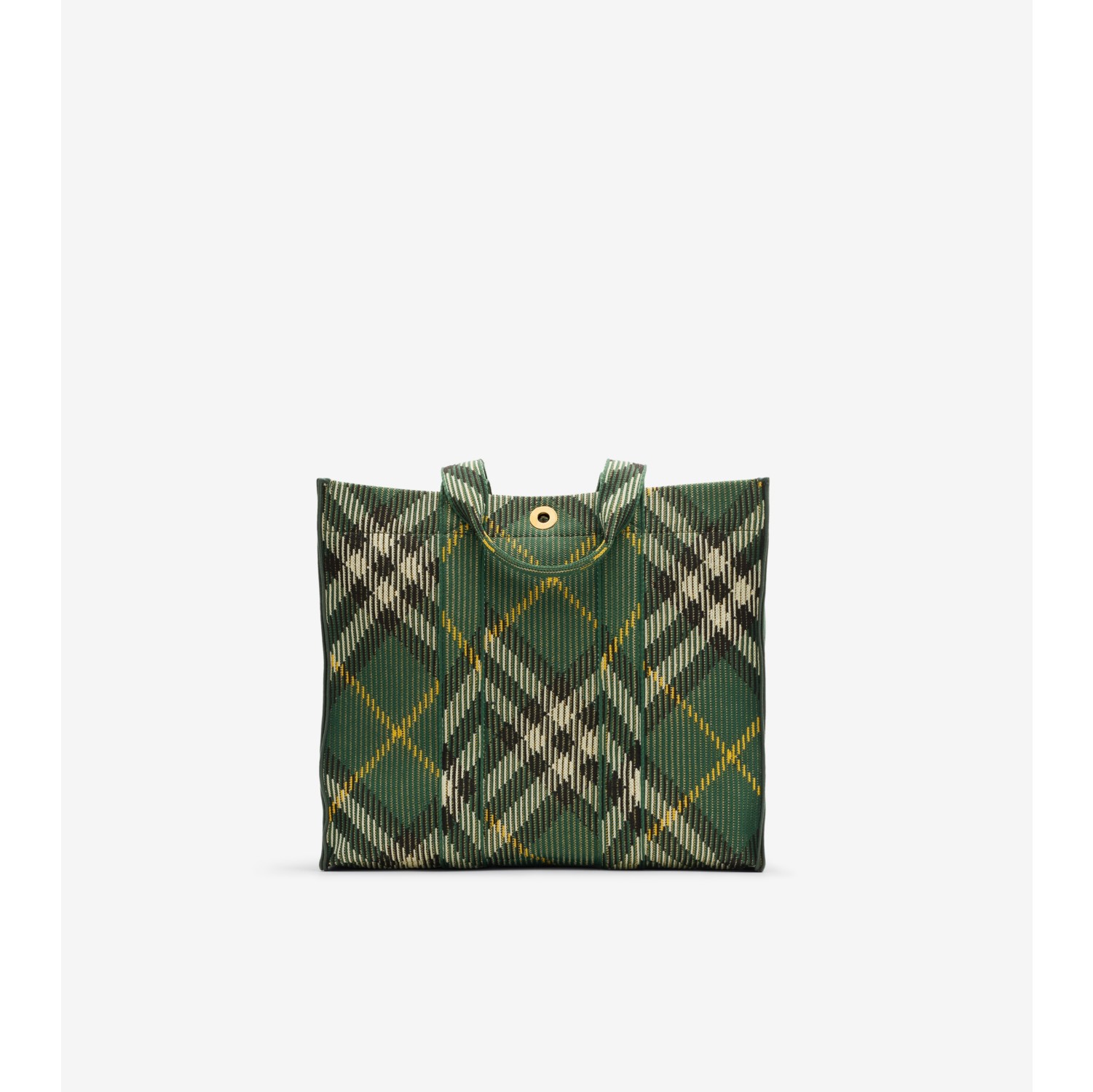 Medium Check Knitted Tote in Ivy - Women | Burberry® Official