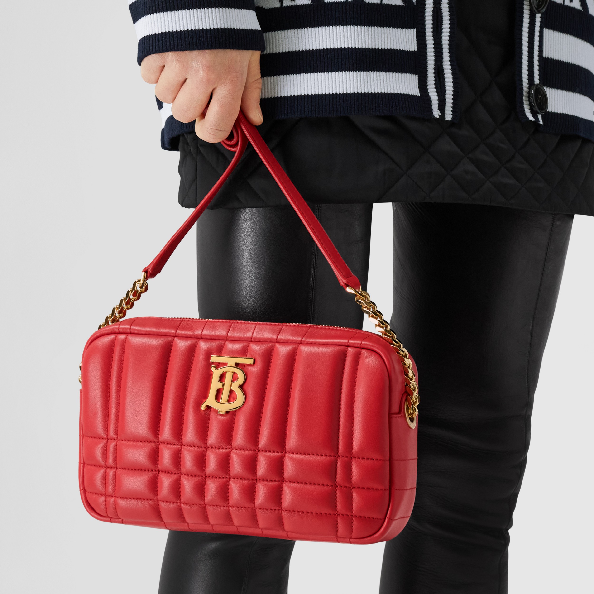 Quilted Leather Small Lola Camera Bag in Bright Red - Women | Burberry® Official Quilted Leather Small Lola Camera Bag in Bright Red - Women | Burberry® Official