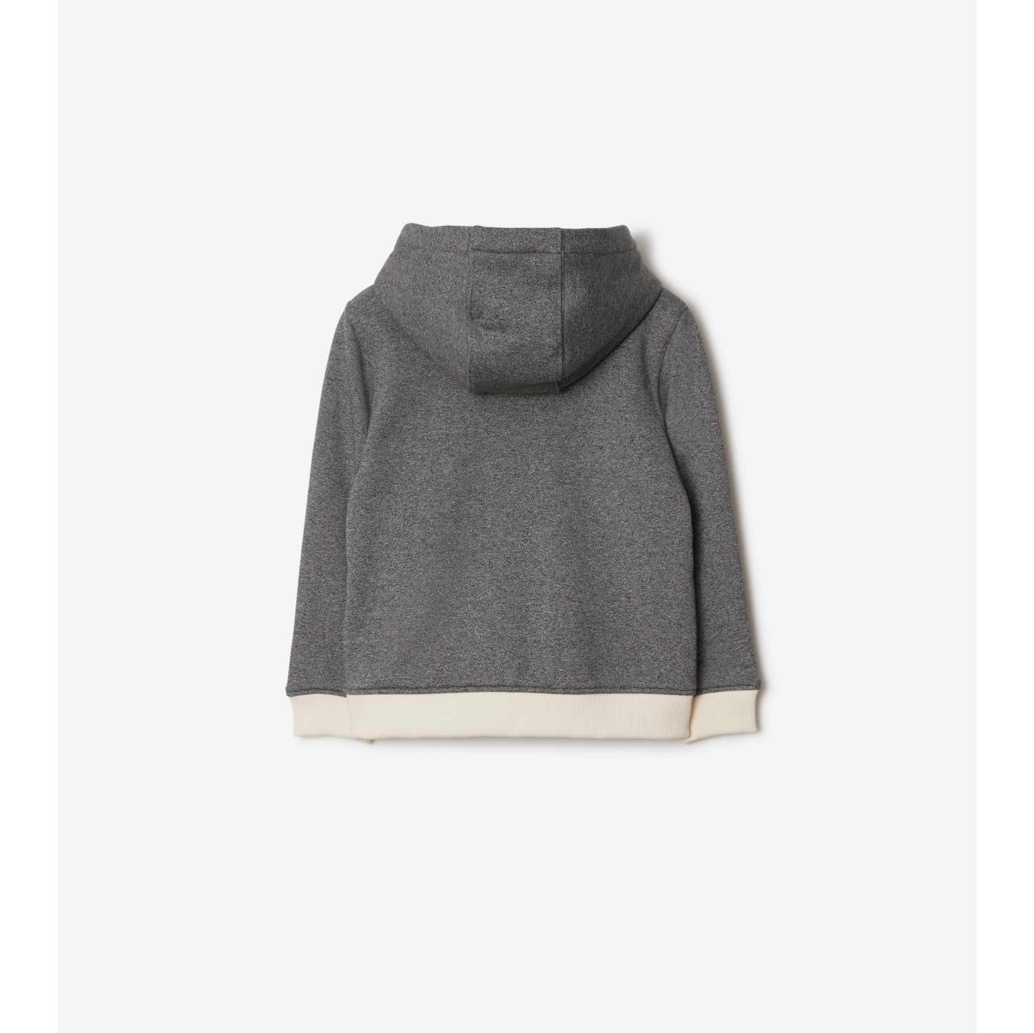 Cotton Zip Hoodie in Charcoal grey melange | Burberry® Official