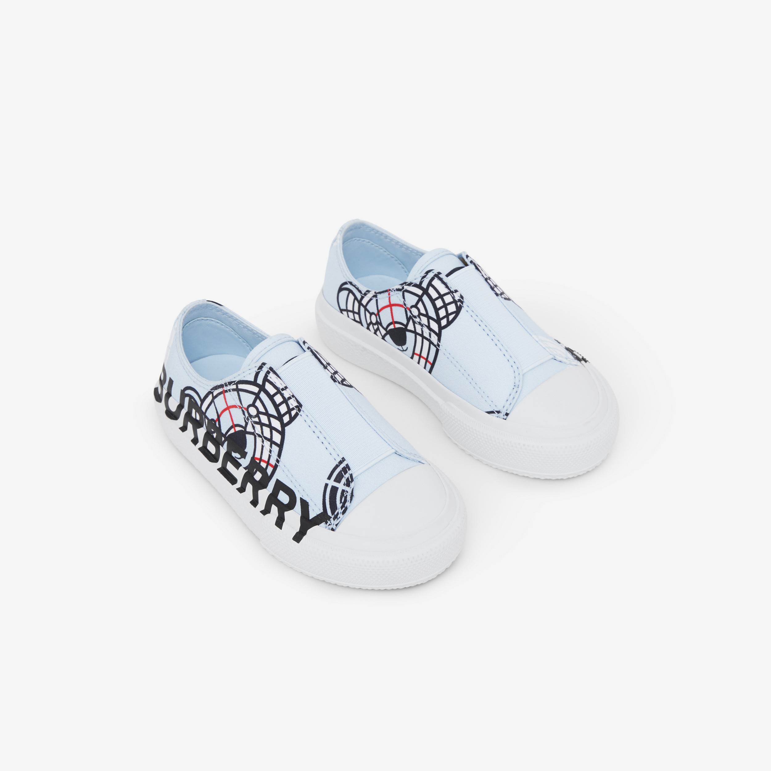 Sneaker in gabardine di cotone con stampa collage (Blu Pallido) - Bambini | Sito ufficiale Burberry® - 2