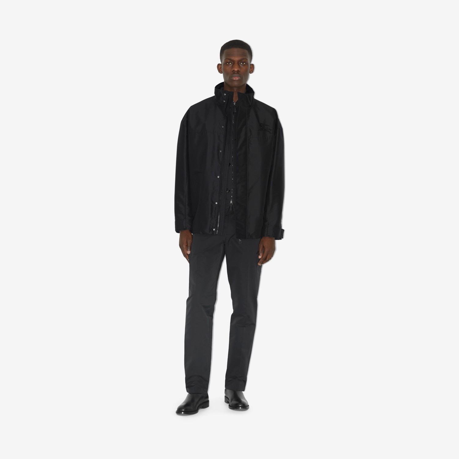 EKD Embroidered Nylon Jacket in Black - Men | Burberry® Official