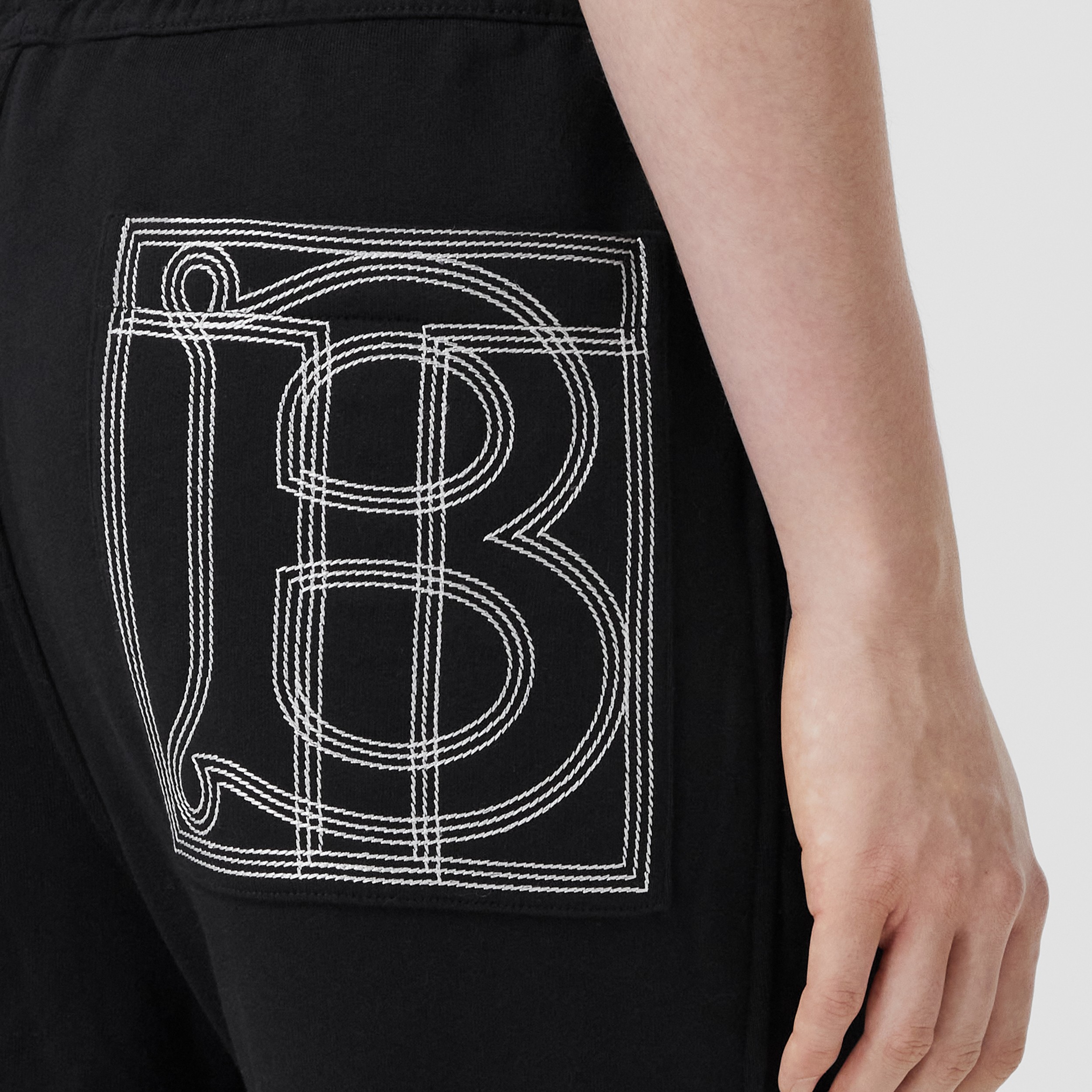 Monogram Motif Cotton Jogging Pants in Black - Women | Burberry® Official - 2