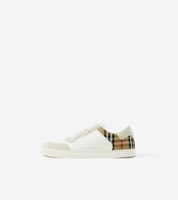 Burberry leather suede discount and house check sneakers