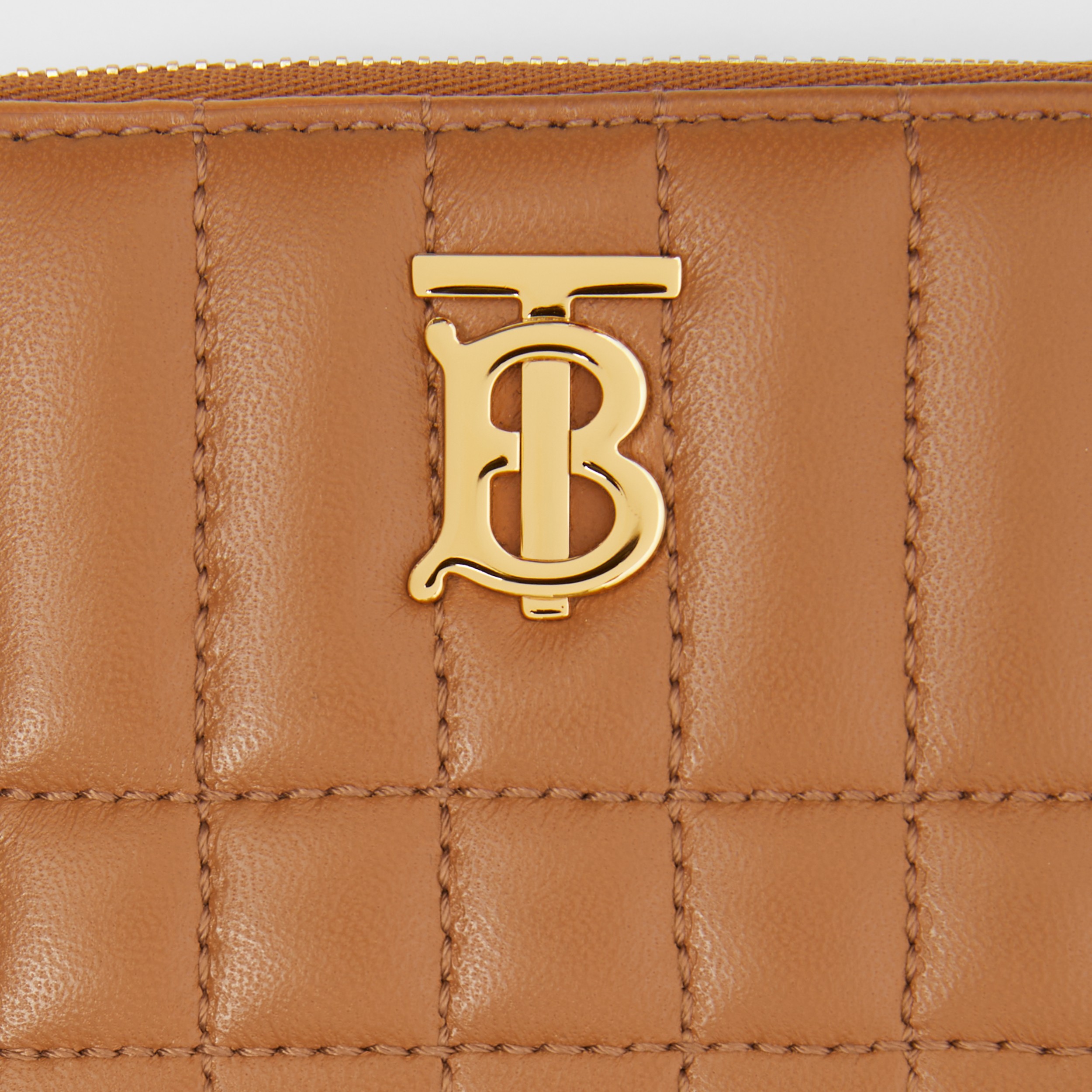 Quilted Leather Lola Zip Wallet in Maple Brown Women Burberry® Official