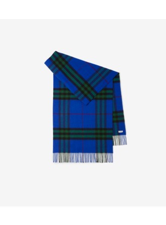 ワイド チェック カシミアスカーフ (ストーンベージュ) | Burberry