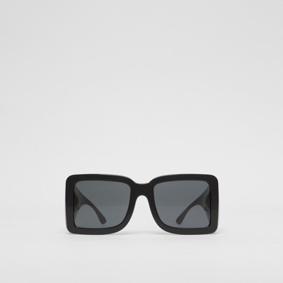 B Motif Square Frame Sunglasses in Black | Burberry® Official