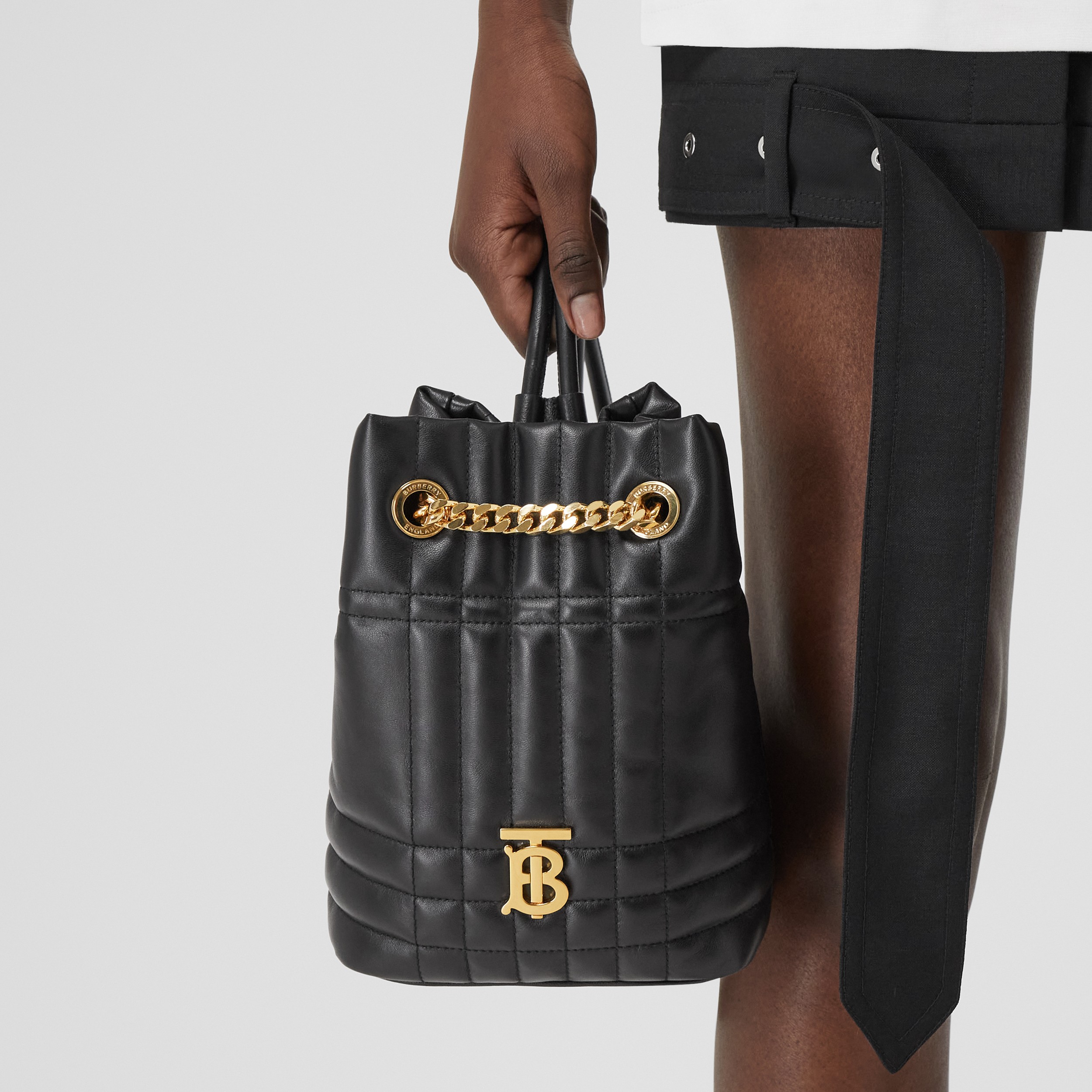 Mini Quilted Lambskin Lola Backpack in Black - Women | Burberry® Official - 3