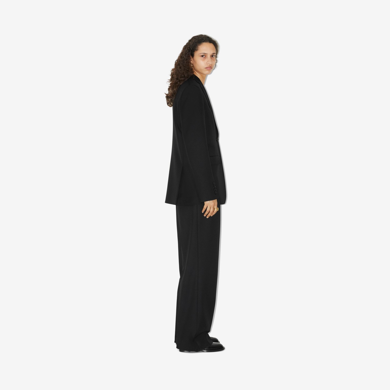 Wool Wide-leg Trousers in Black - Women | Burberry® Official