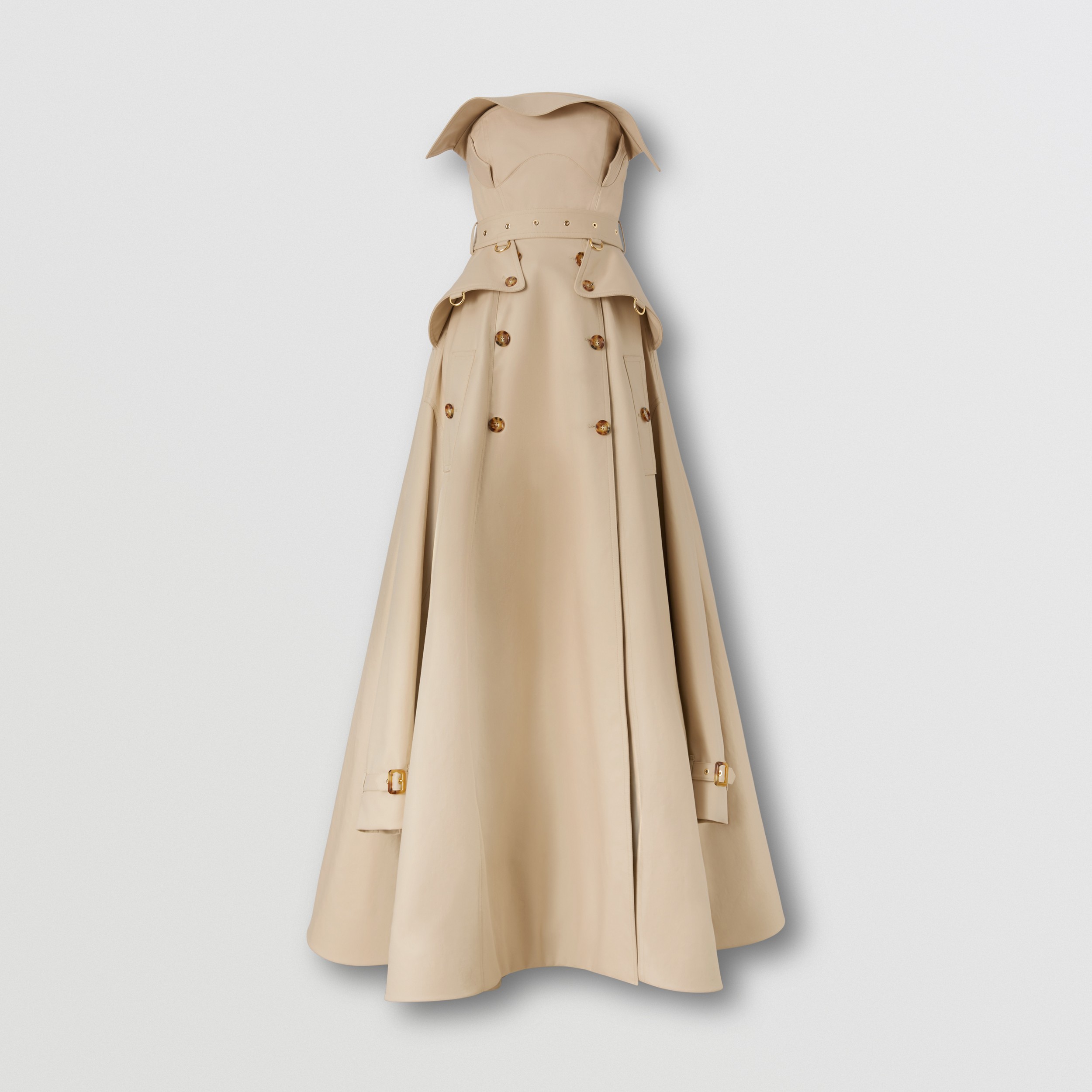 Cotton Gabardine Trench Gown in Soft Fawn - Women | Burberry® Official - 4