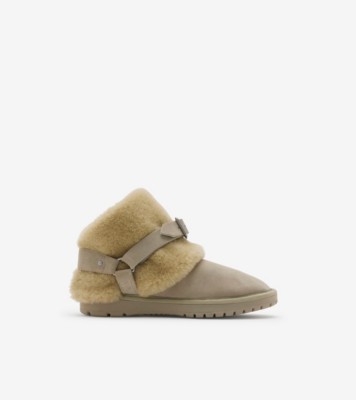 Suede and Shearling Chubby Boots in Hunter Men Burberry Official