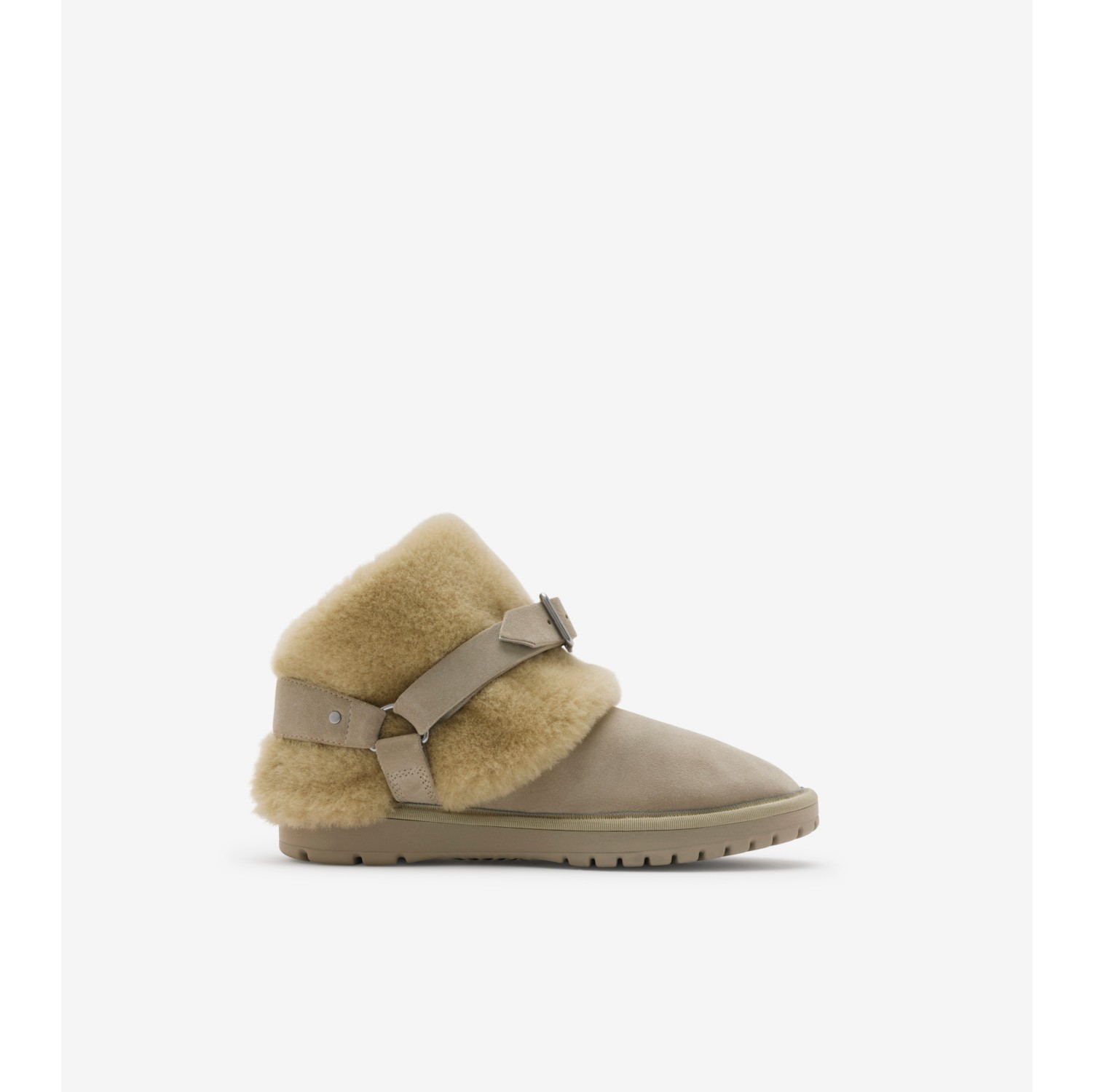 Bottines Chubby en cuir velours et shearling