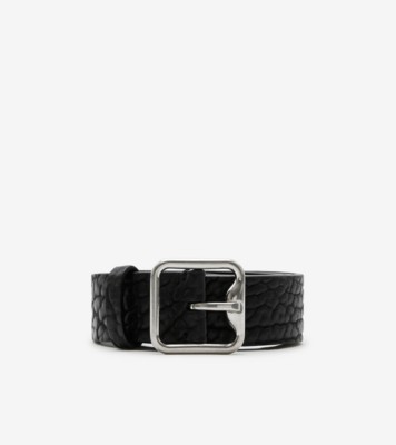 Ceinture de luxe - Ceinture épaisse Burberry en cuir noir avec logo