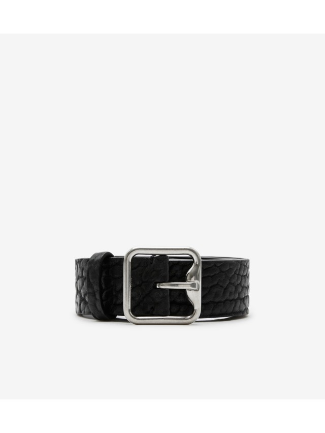 LV Men Black, Silver Genuine Leather Belt Black - Price in India