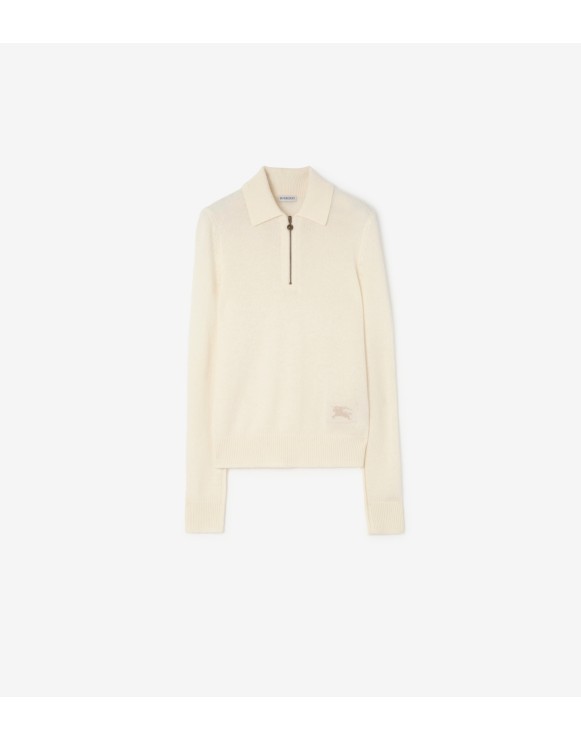Long-sleeve Cashmere Polo Shirt