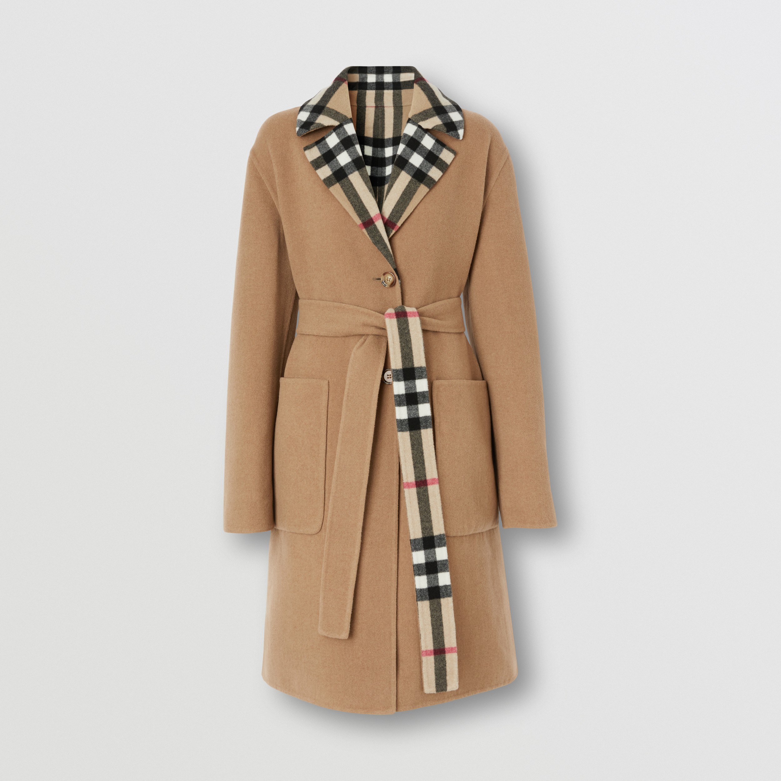 Cappotto reversibile in lana con motivo tartan (Beige Archivio) - Donna | Sito ufficiale Burberry® - 4