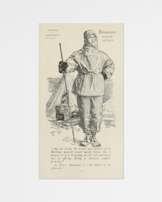 Poster vintage che pubblicizza il Burberry Polar Outfit