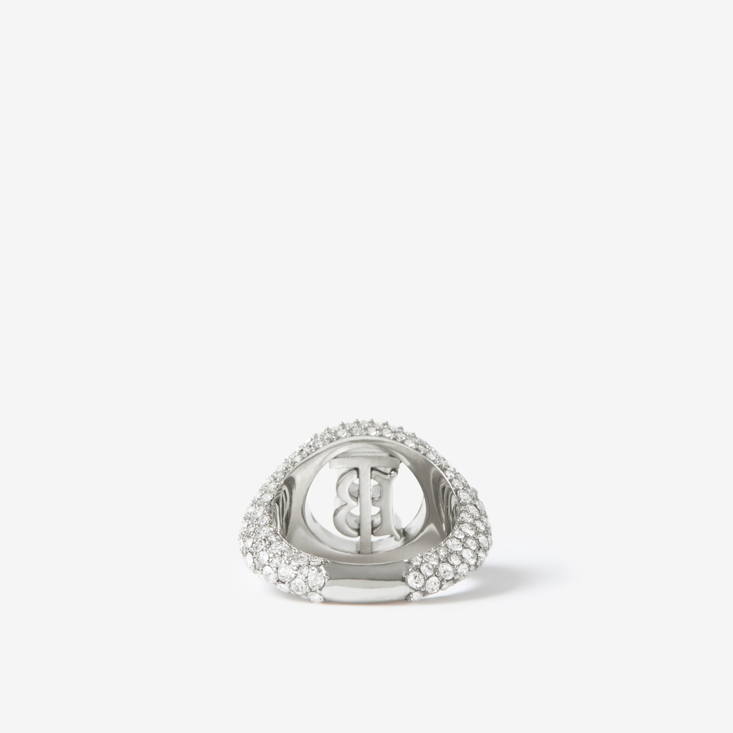 Crystal Detail Monogram Motif Ring in Palladium/crystal | Burberry® Official - 2