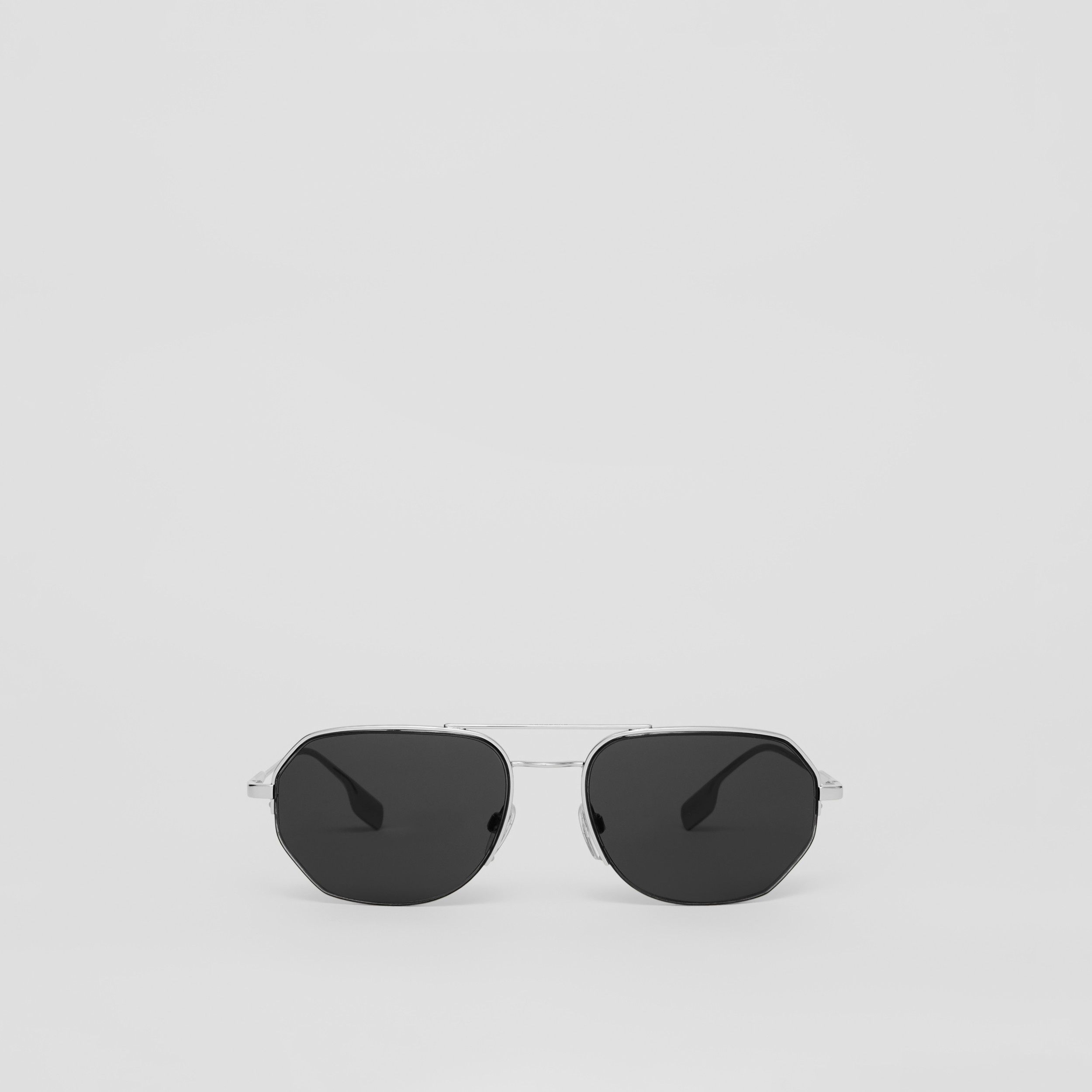 Geometric Frame Sunglasses in Silver Men Burberry® Official