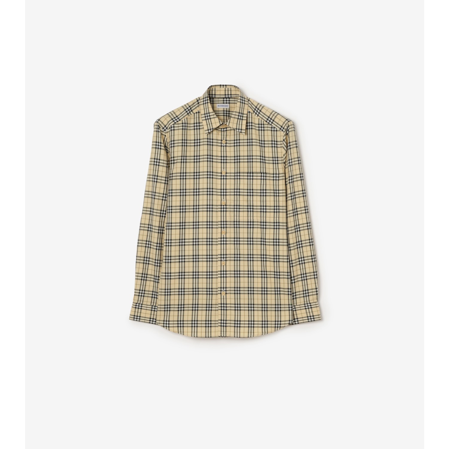 Check Cotton Shirt in Grain - Men | Burberry® Official