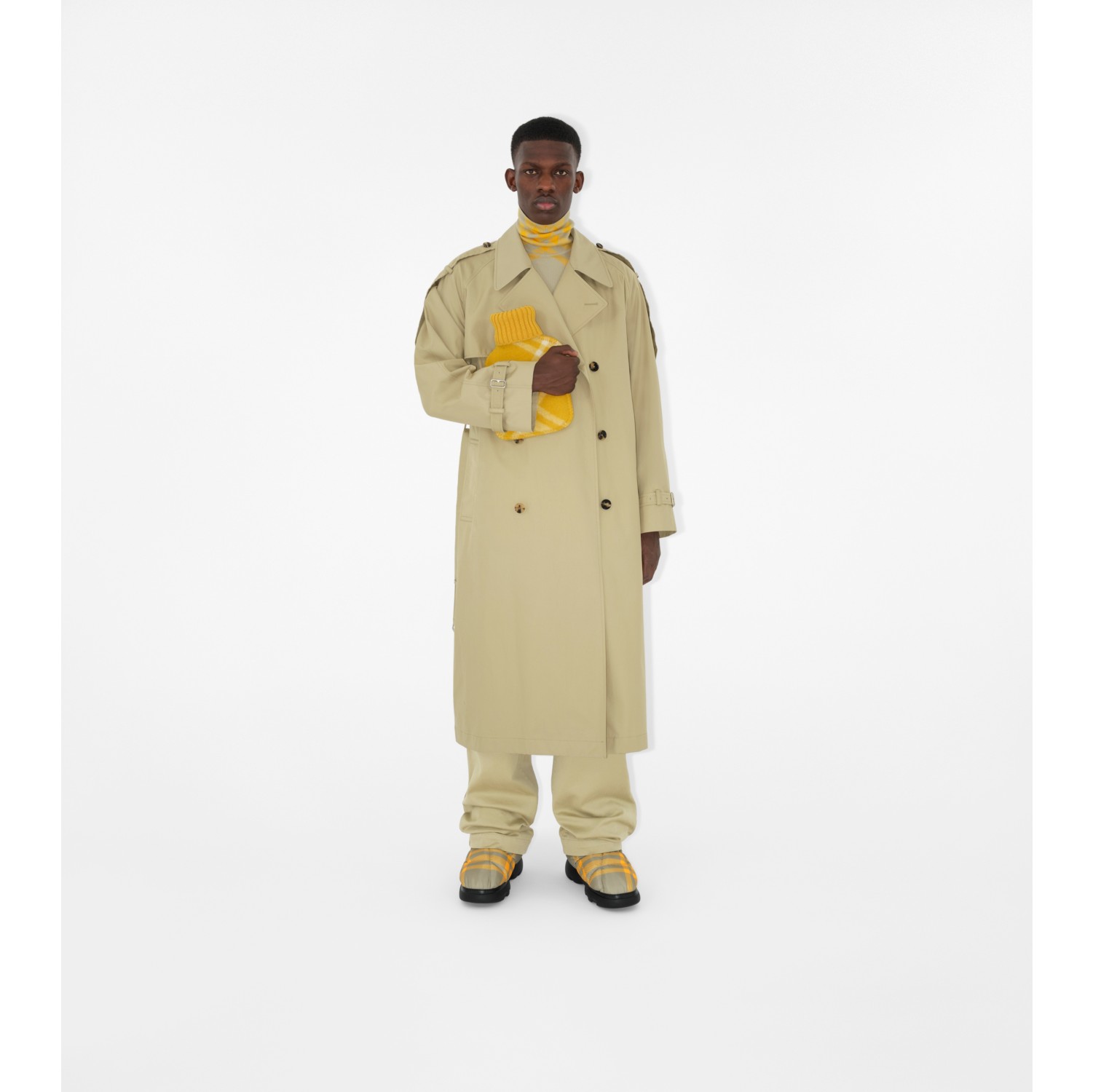 Long Castleford Trench Coat in Hunter Men Cotton Burberry Official