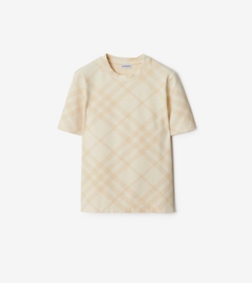 【関税&送料込】Burberry Peach Cotton T-Shirt Burberry Margot Embroidered Organic-Cotton T-Shirt, Size X