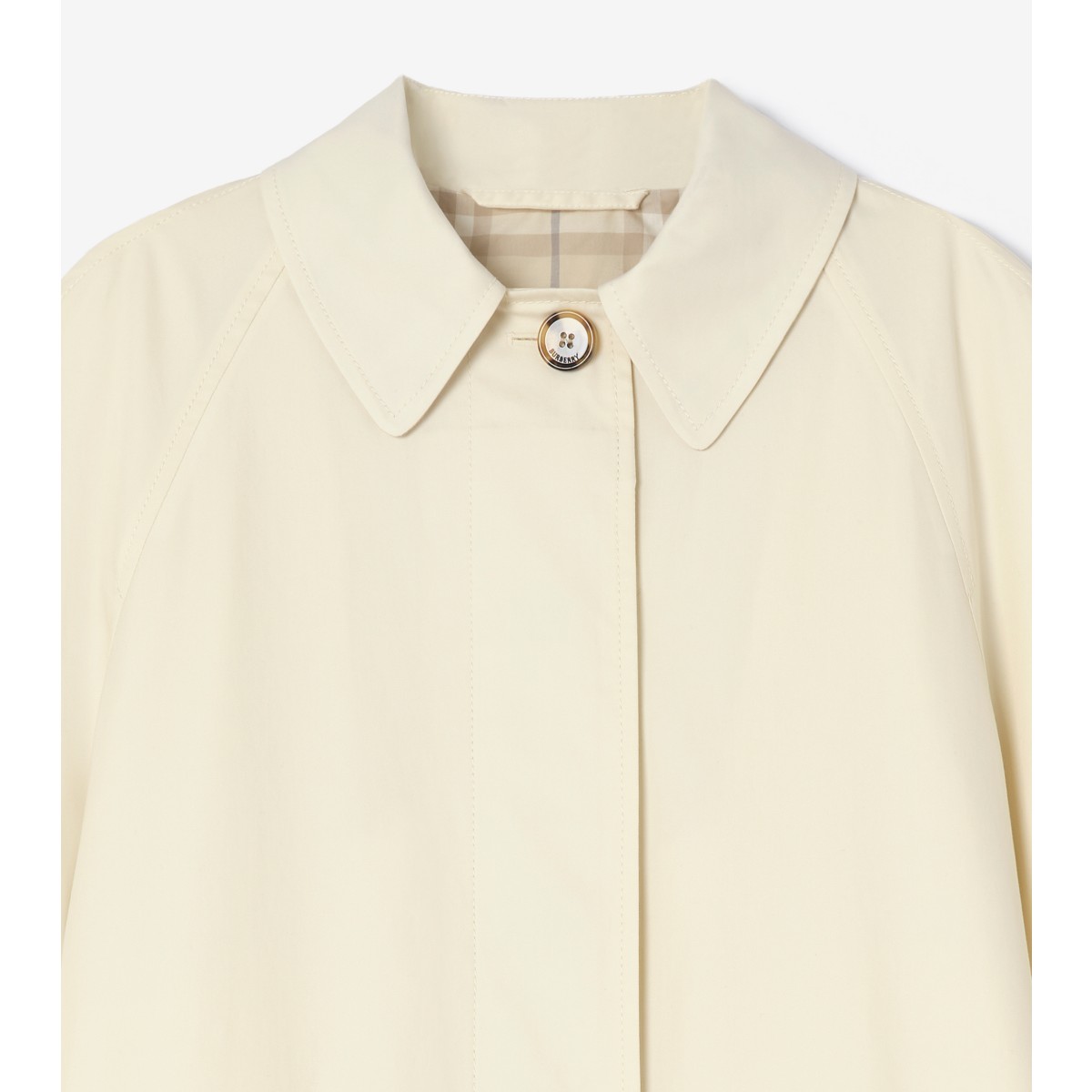  Check Long Tropical Gabardine Car Coat