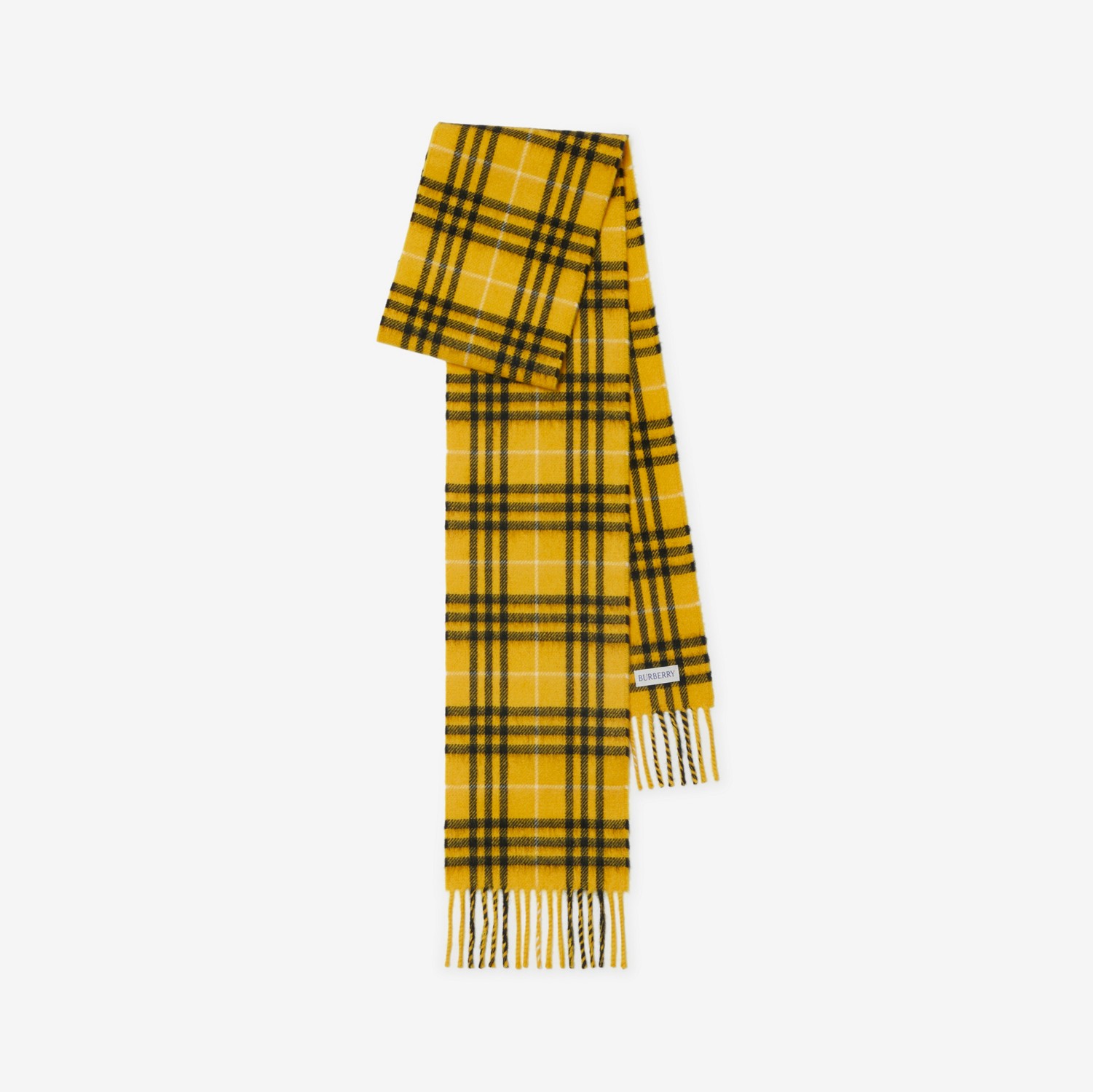 Narrow Check Cashmere Scarf in Pear | Burberry® Official