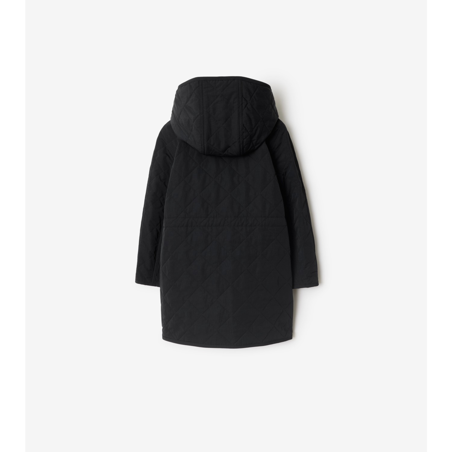 Quilted Nylon Hooded Coat