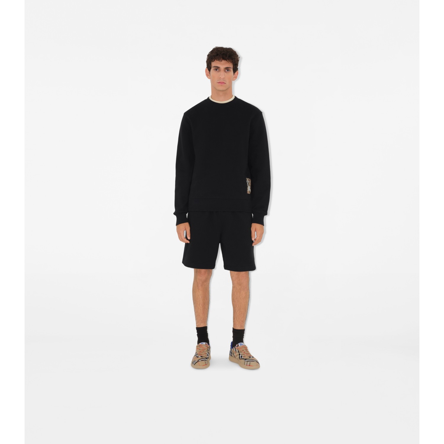 Check Label Cotton Shorts - thumbnail 3