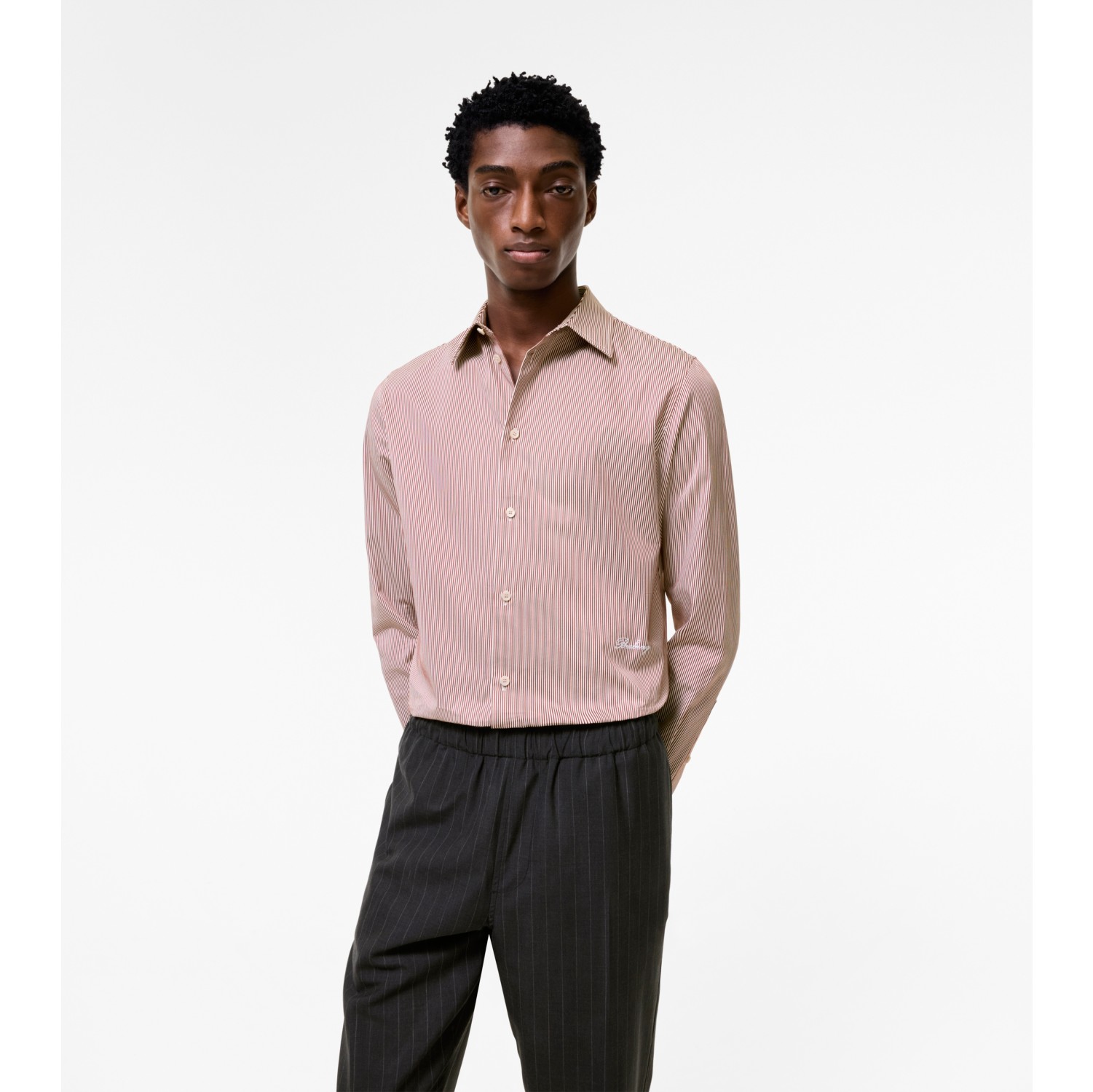 Slim Fit Striped Cotton Shirt