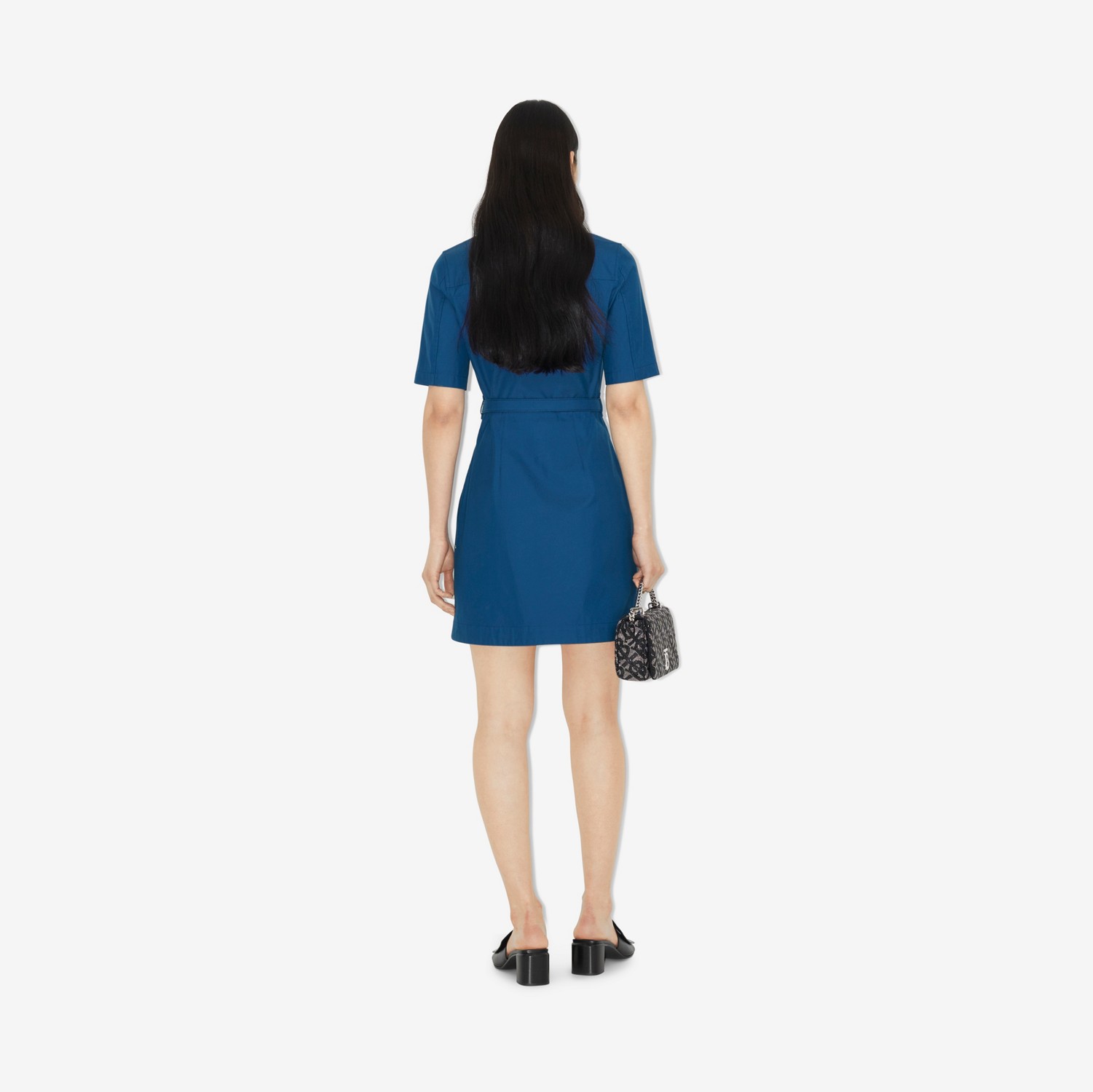 Hemdkleid aus technischer Baumwolle mit Gürtel (Sattes Marineblau) - Damen | Burberry®