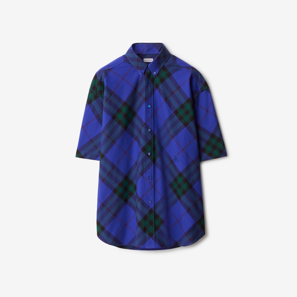 Shop Burberry Check Cotton Shirt In Knight