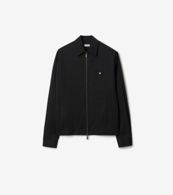 Nylon Zip Overshirt in Black - Men | Burberry® Official