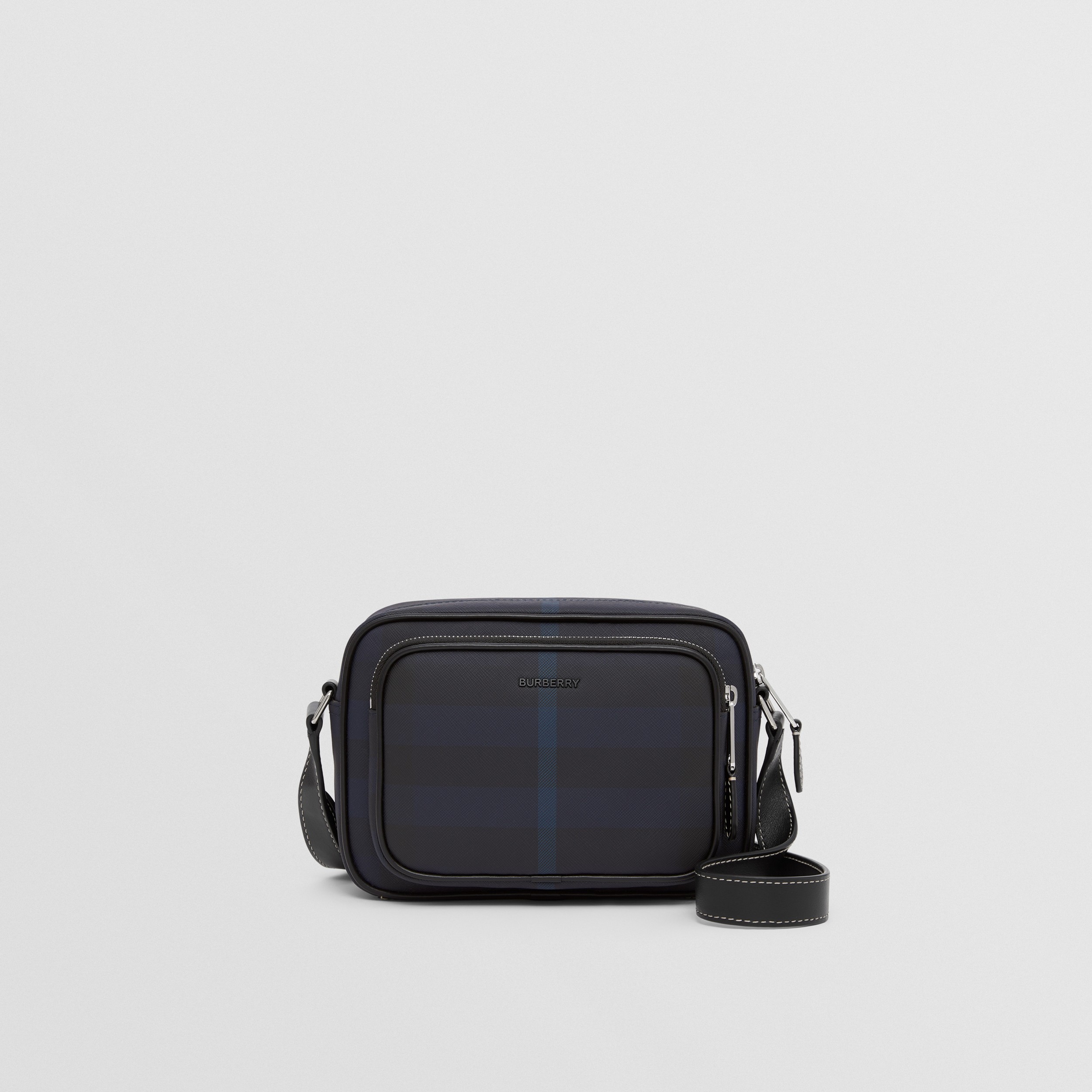 Exaggerated Check Paddy Bag in Navy Blue - Men | Burberry® Official - 1