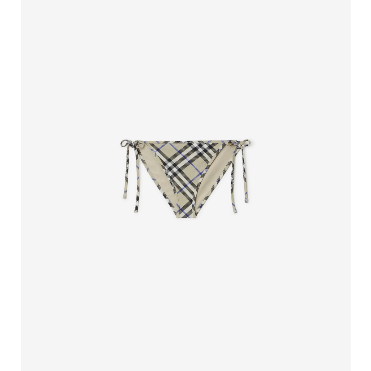 Shop Burberry Check Bikini Briefs In Lichen