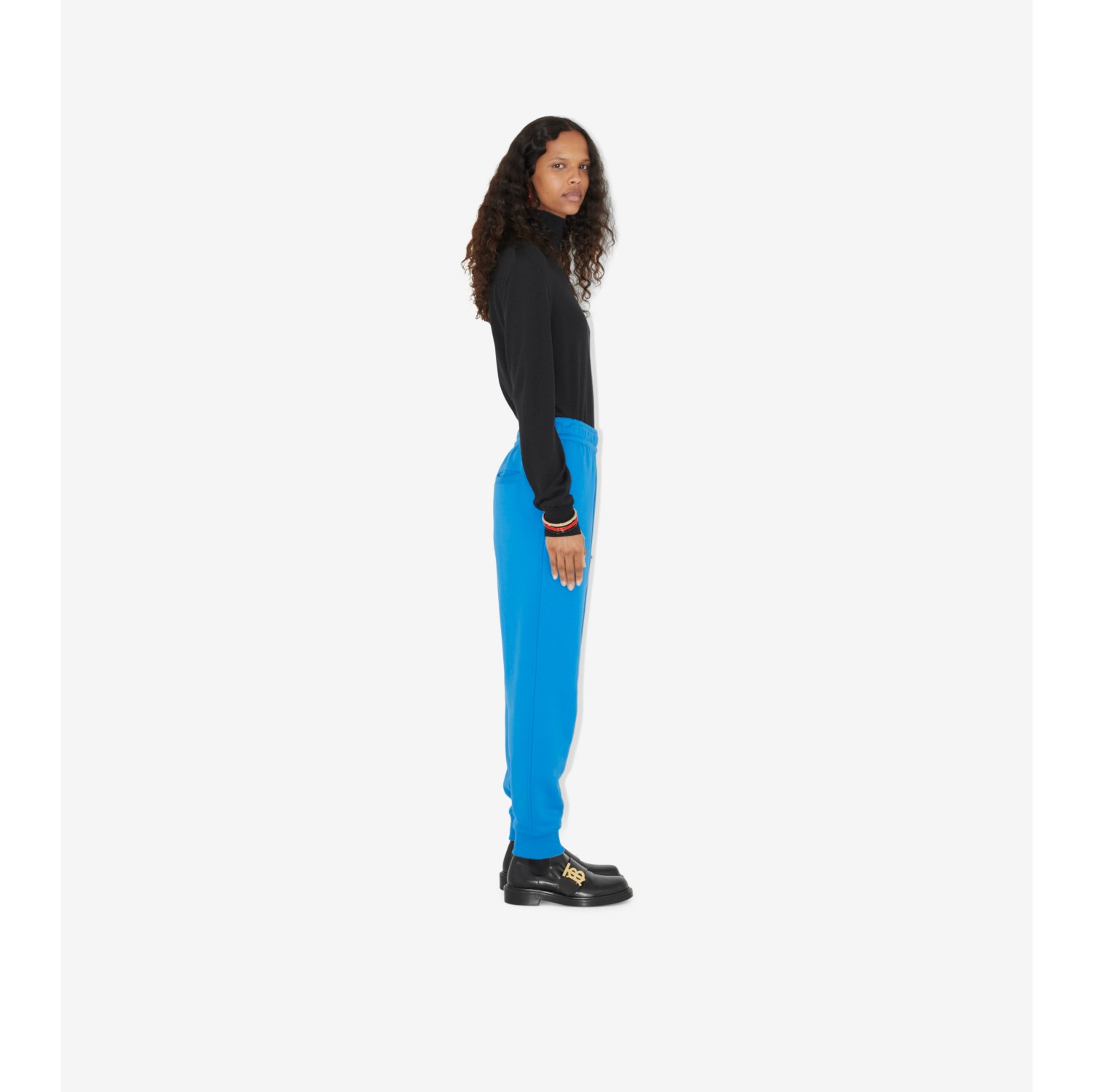 Pantalon de jogging en coton avec lettre brodée (Bleu Vif) - Femme | Site officiel Burberry®