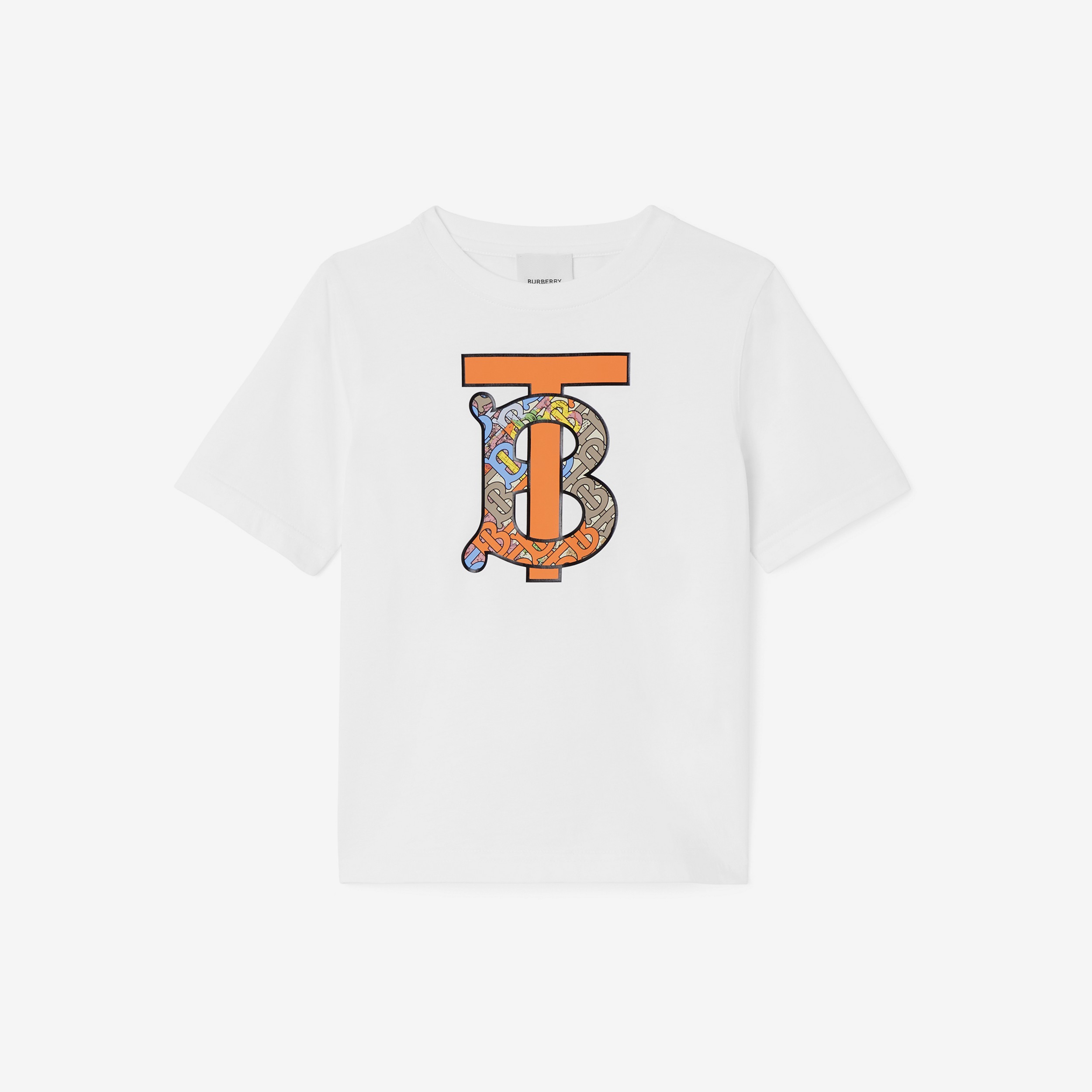 Monogram Motif Cotton T-shirt in White | Burberry® Official - 1