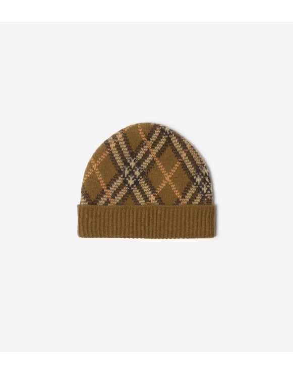 Check Cashmere Beanie