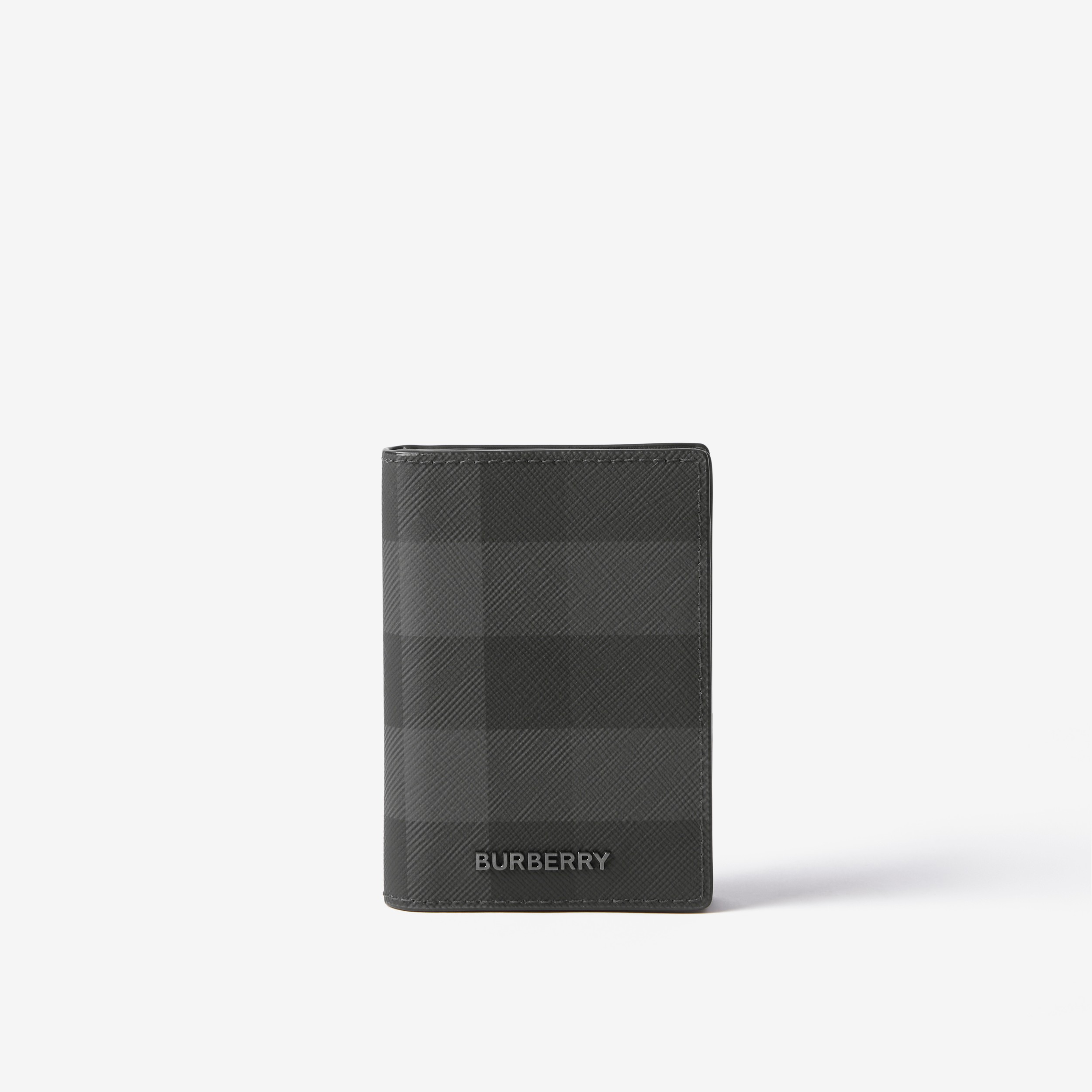 Porta carte di credito a libro TB con motivo tartan (Nero Fumo) - Uomo | Sito ufficiale Burberry® - 1