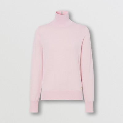 womens pink turtleneck sweater